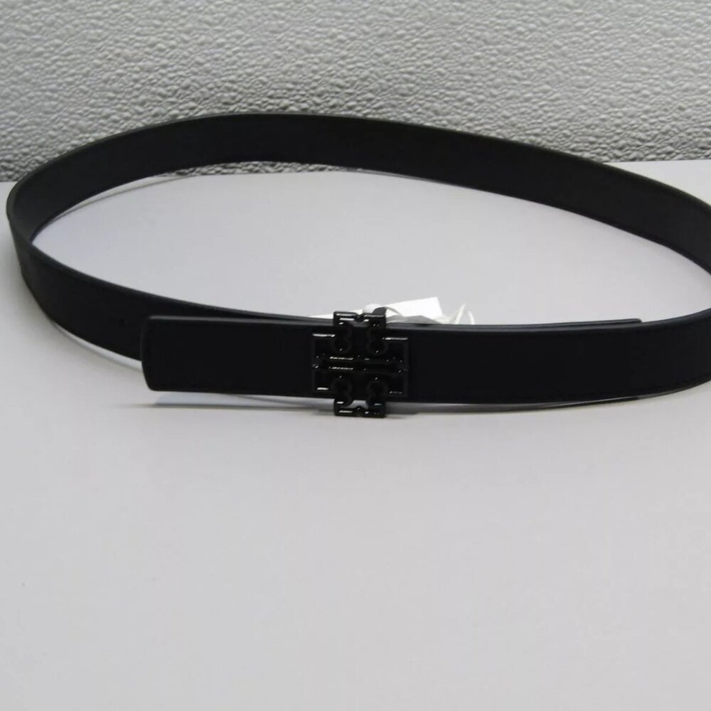 NEW TORY BURCH Women's Size M Britten Matte Belt Black - Picture 5 of 10